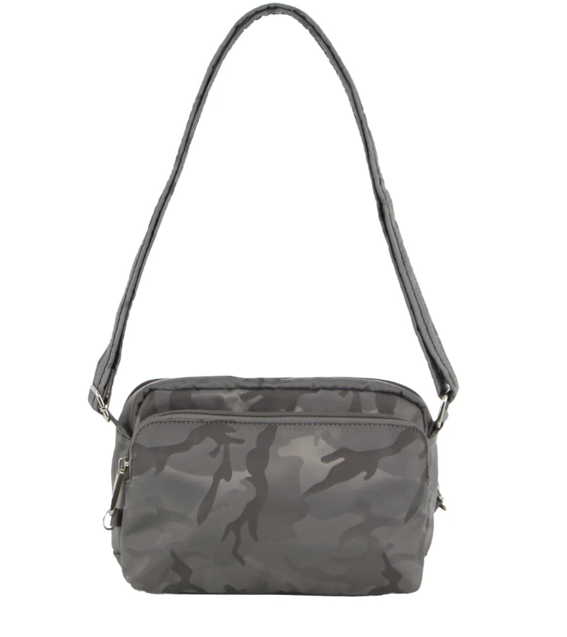 Pierre Cardin Anti-Theft Cross Body Bag Slash Proof RFID Blocking - Grey-Camo-3