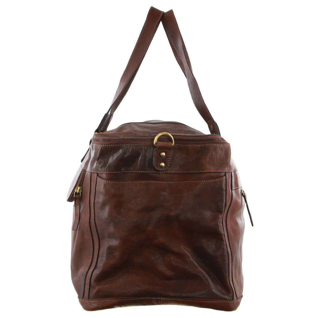 Pierre Cardin Burnished Leather Multi-Compartment Overnight Bag Duffle - Legend-3