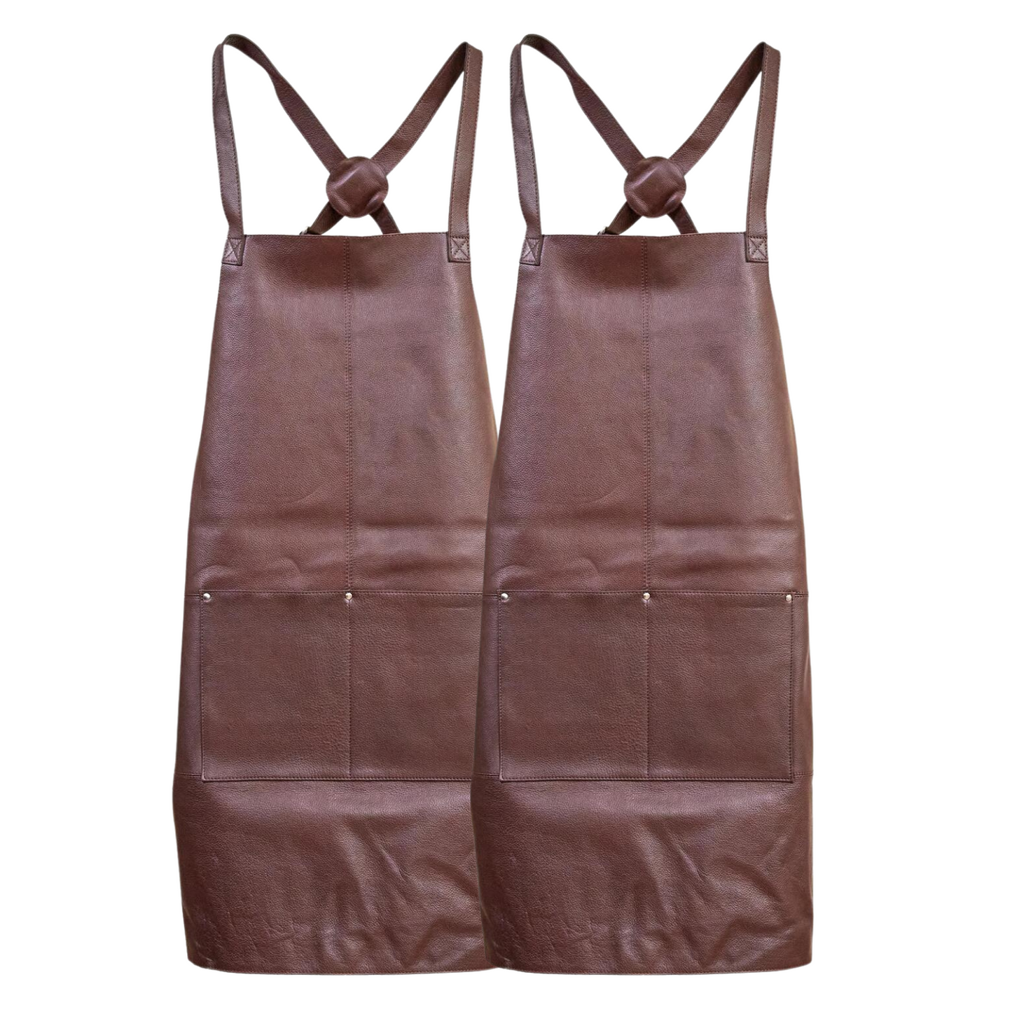 2x Pierre Cardin Professional Leather Apron - Brown (Butcher/Woodwork/Hairdressing/Barber/Chef)-3