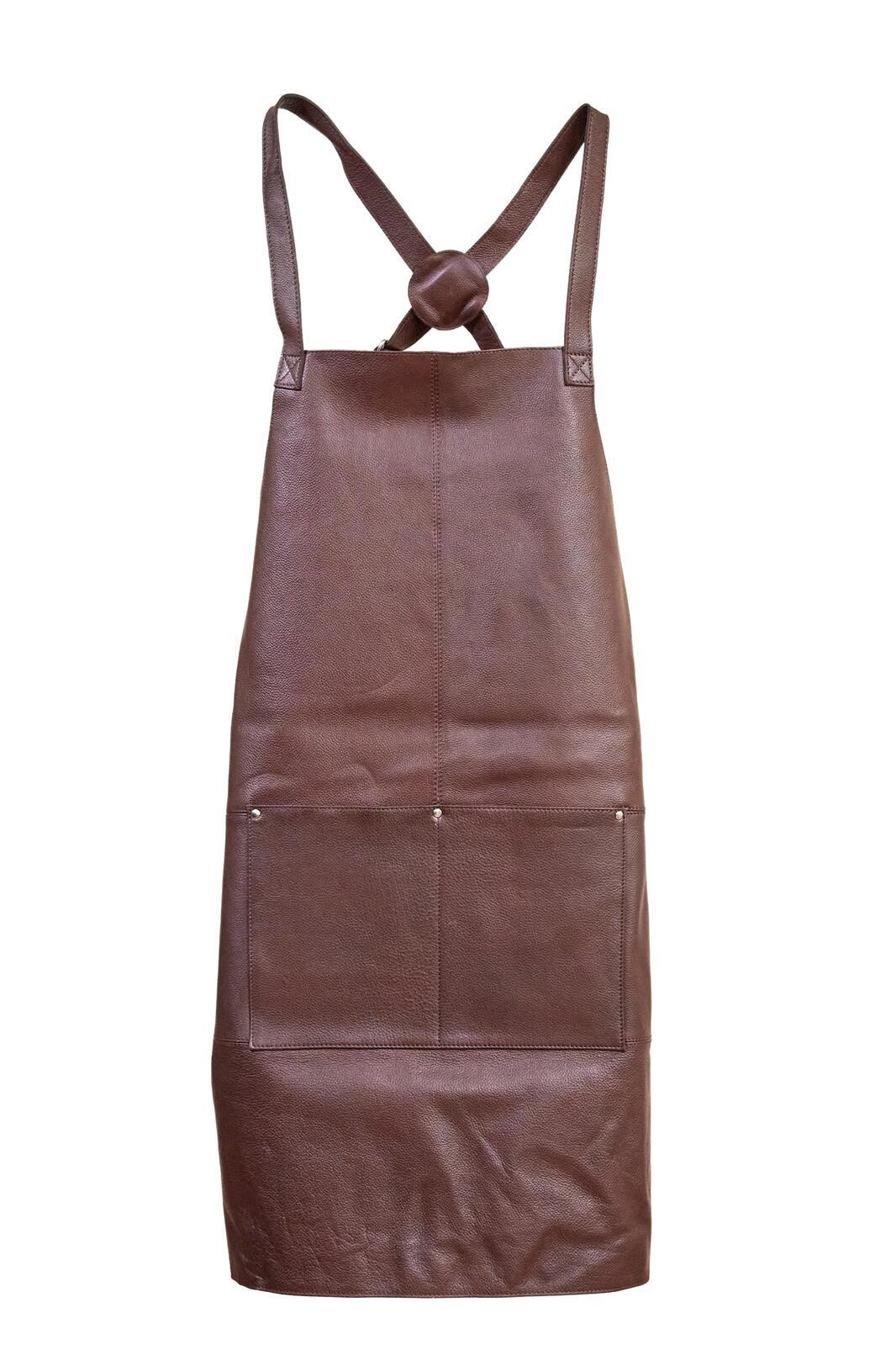 Pierre Cardin Professional Leather Apron - Brown (Butcher/Woodwork/Hairdressing/Barber/Chef)-4