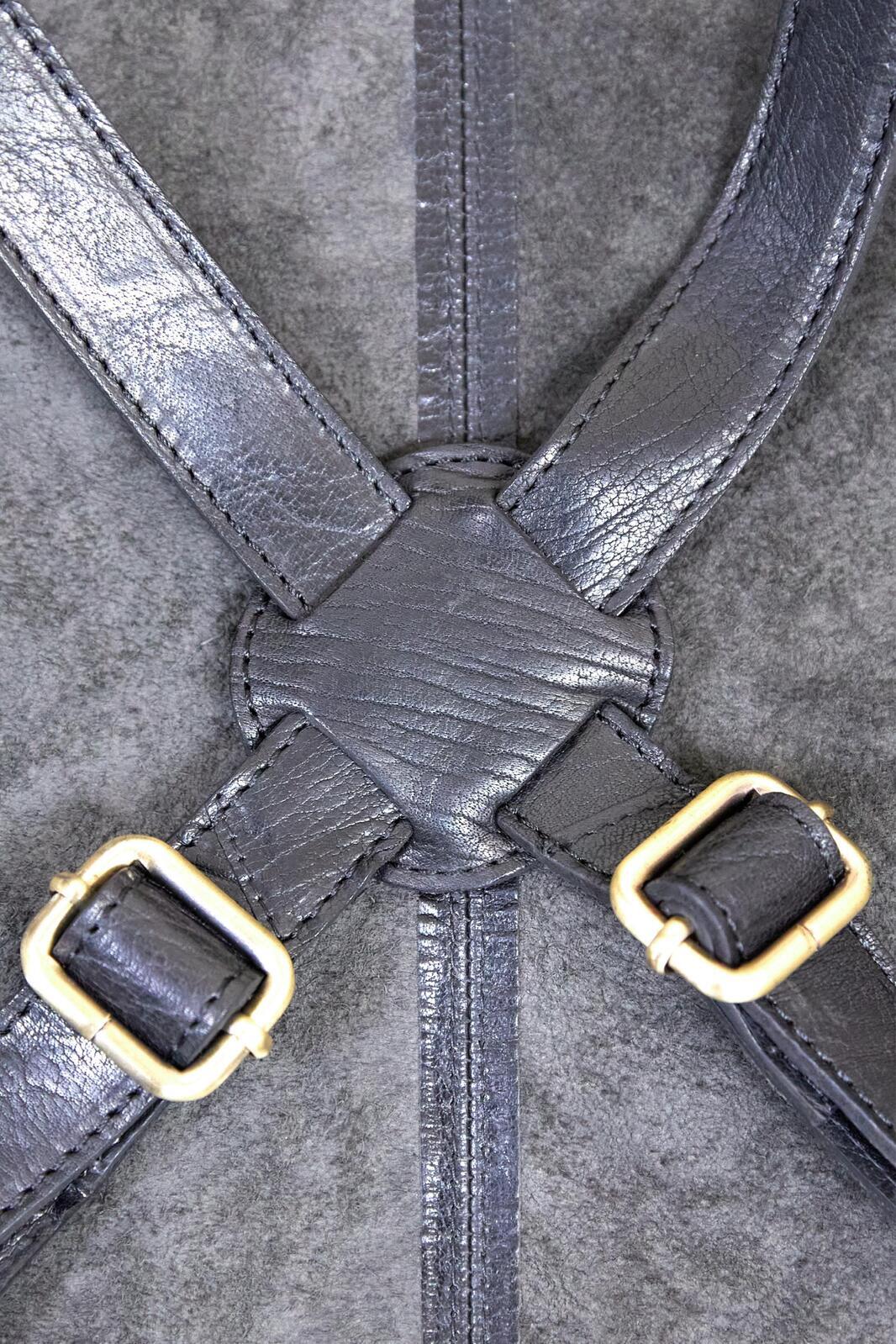2x Pierre Cardin Professional Leather Apron - Shiny Black (Butcher/Woodwork/Hairdressing/Barber/Chef)-3