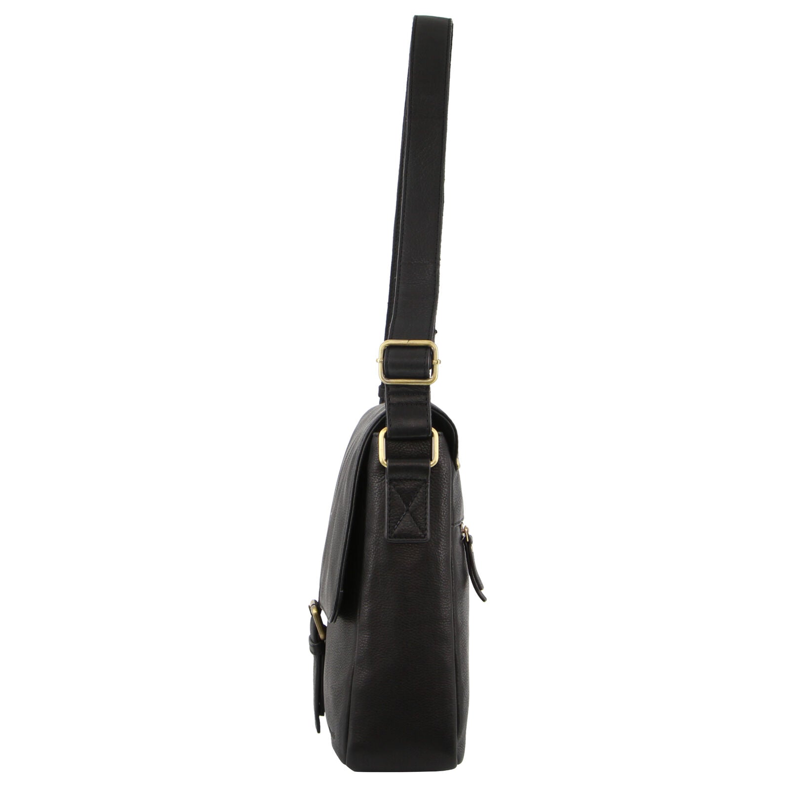 Pierre Cardin Leather Business Bag in Black with Laptop/Computer Sleeve-3