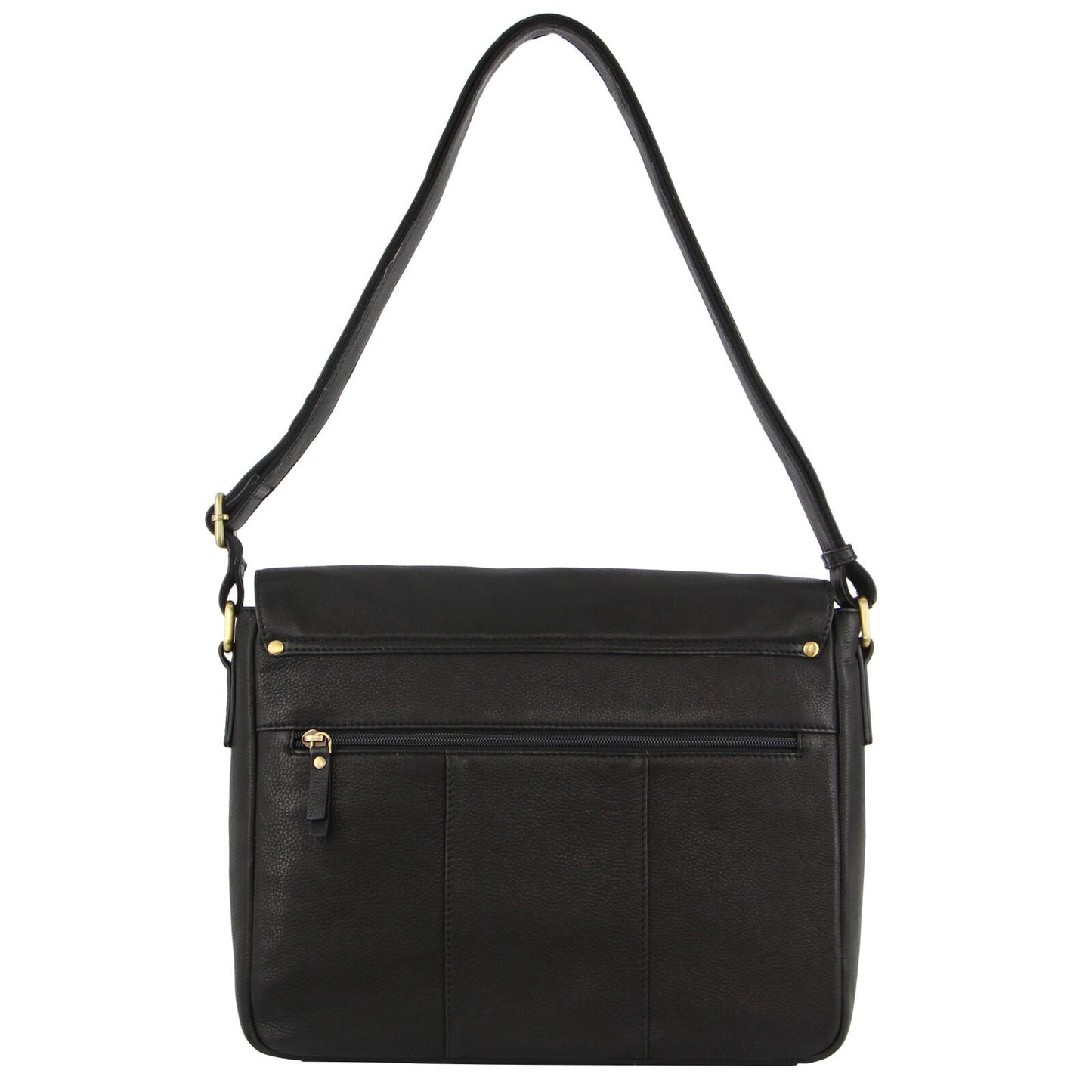 Pierre Cardin Leather Business Bag in Black with Laptop/Computer Sleeve