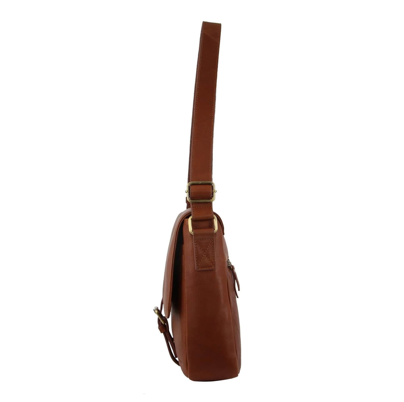 Pierre Cardin Leather Business Bag in Dark Tan with Laptop/Computer Sleeve-2