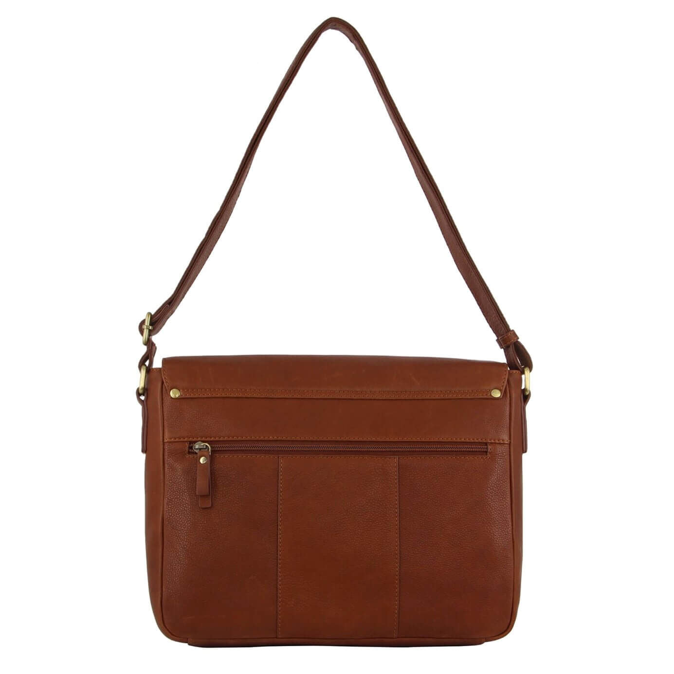 Pierre Cardin Leather Business Bag in Dark Tan with Laptop/Computer Sleeve-3