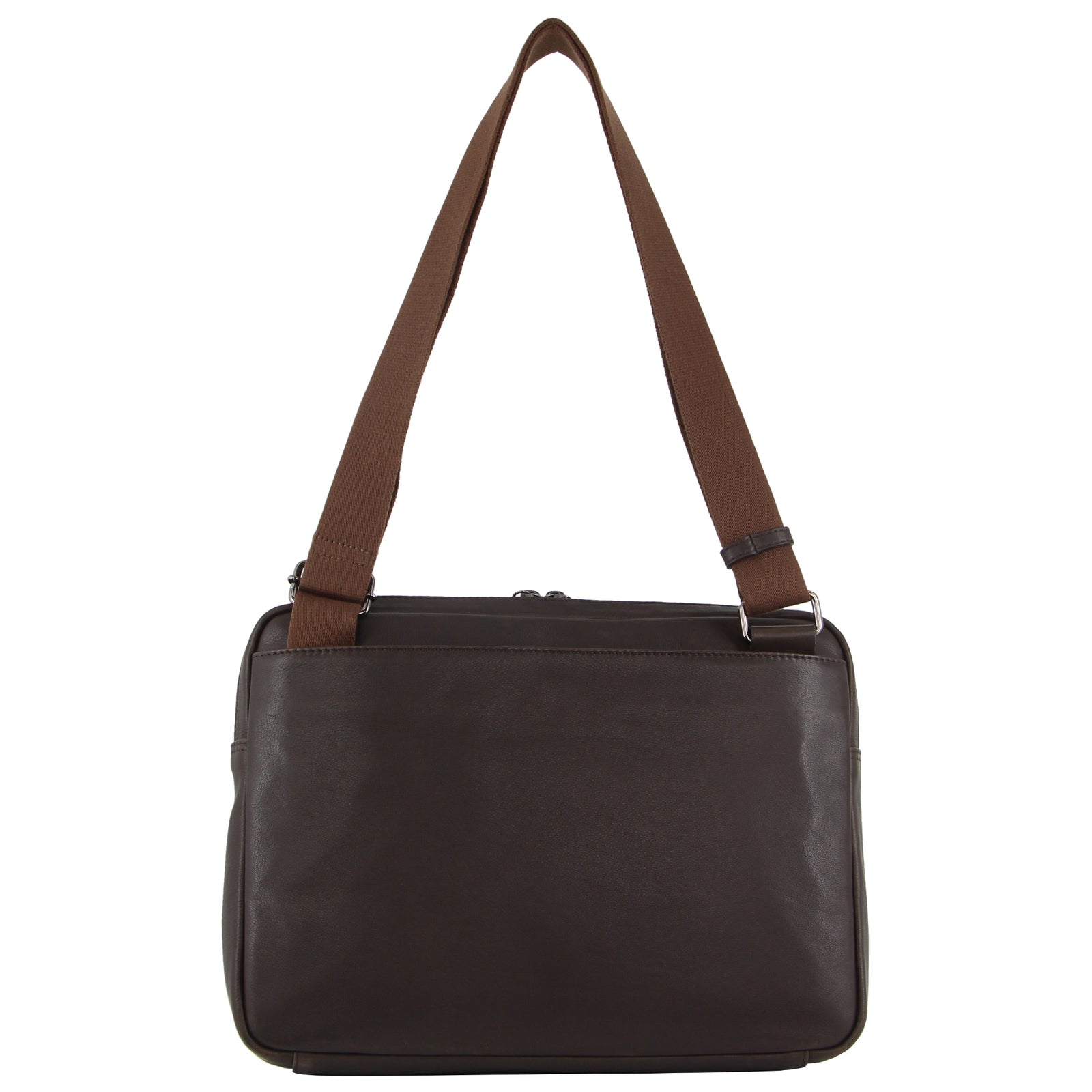 Pierre Cardin Mens Leather 13" Laptop Computer Bag - Brown-2