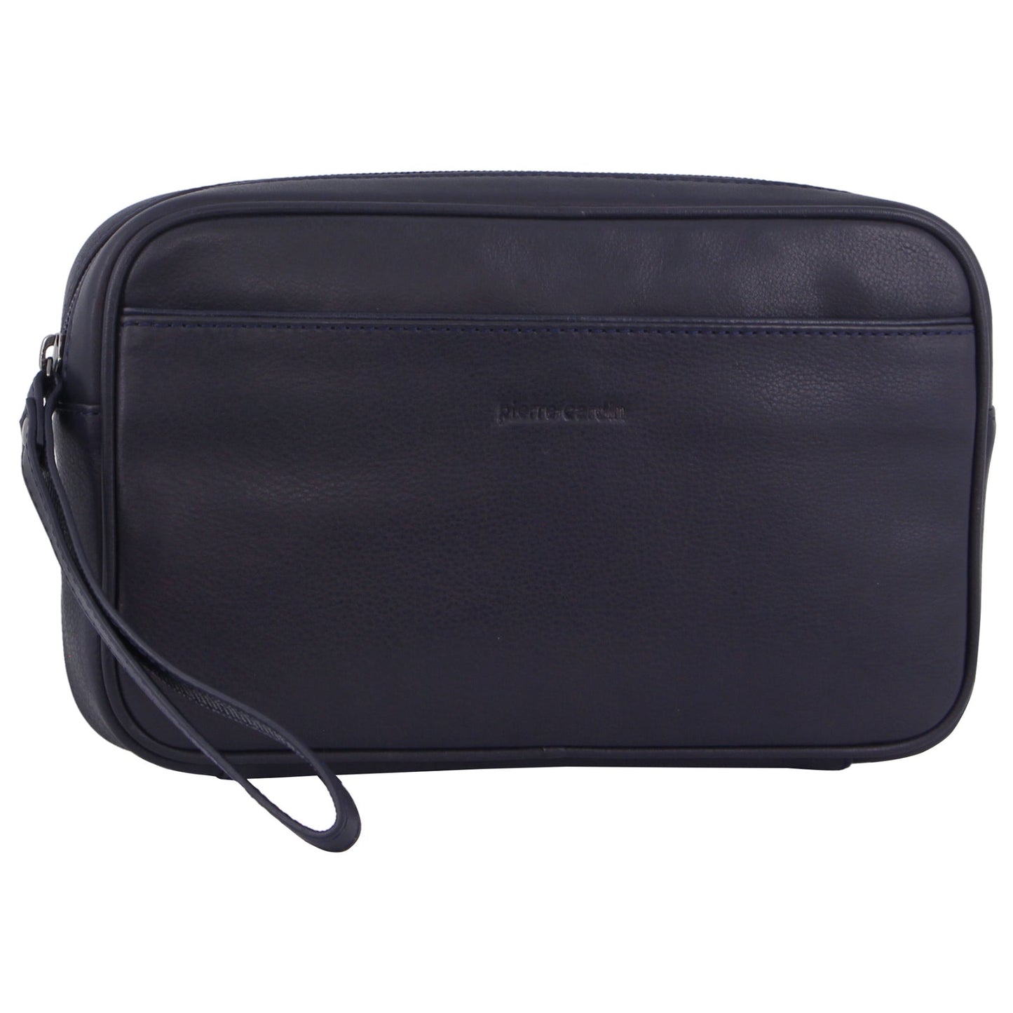 Pierre Cardin Mens Leather Organizer Bag Toiletry Case - Navy-0