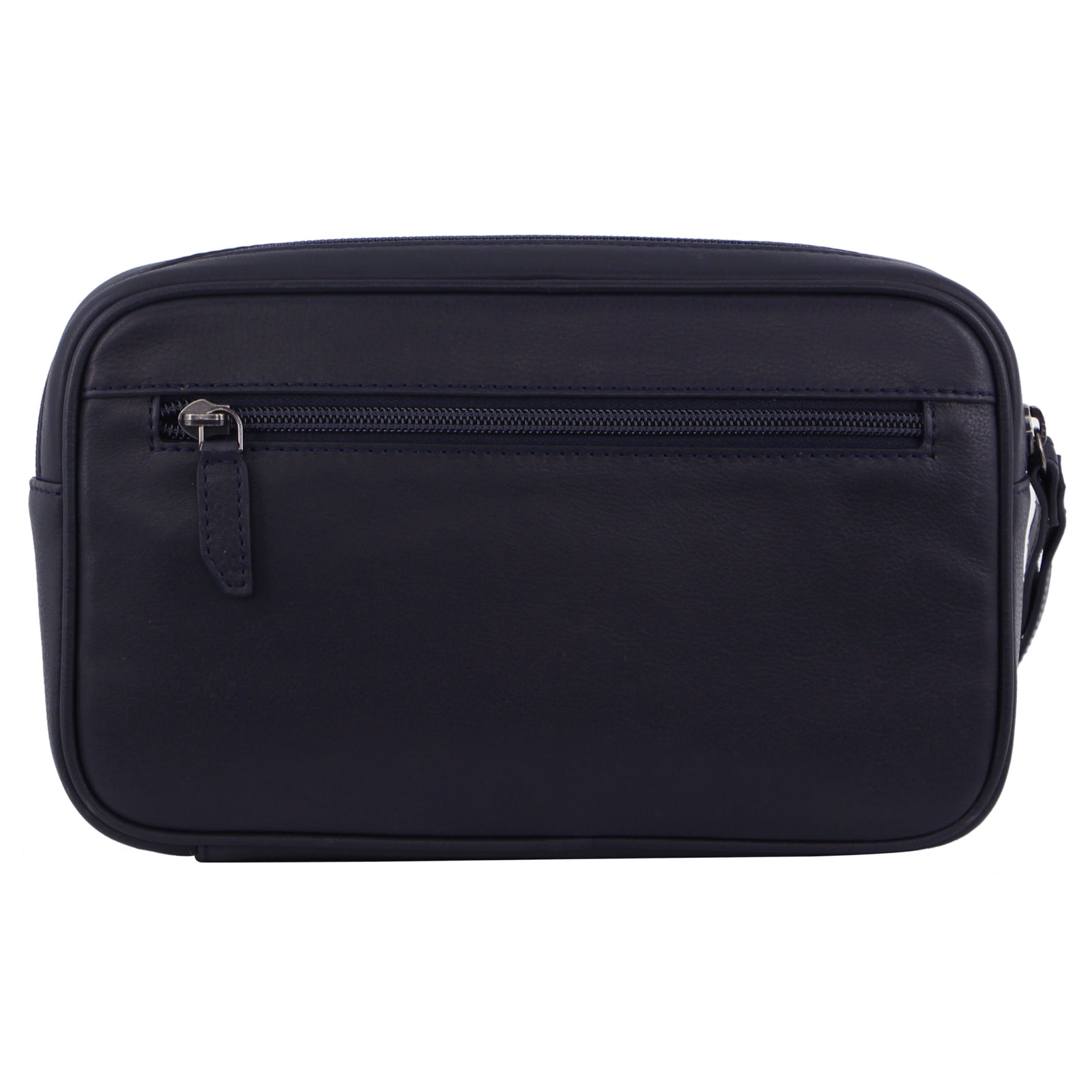 Pierre Cardin Mens Leather Organizer Bag Toiletry Case - Navy-2