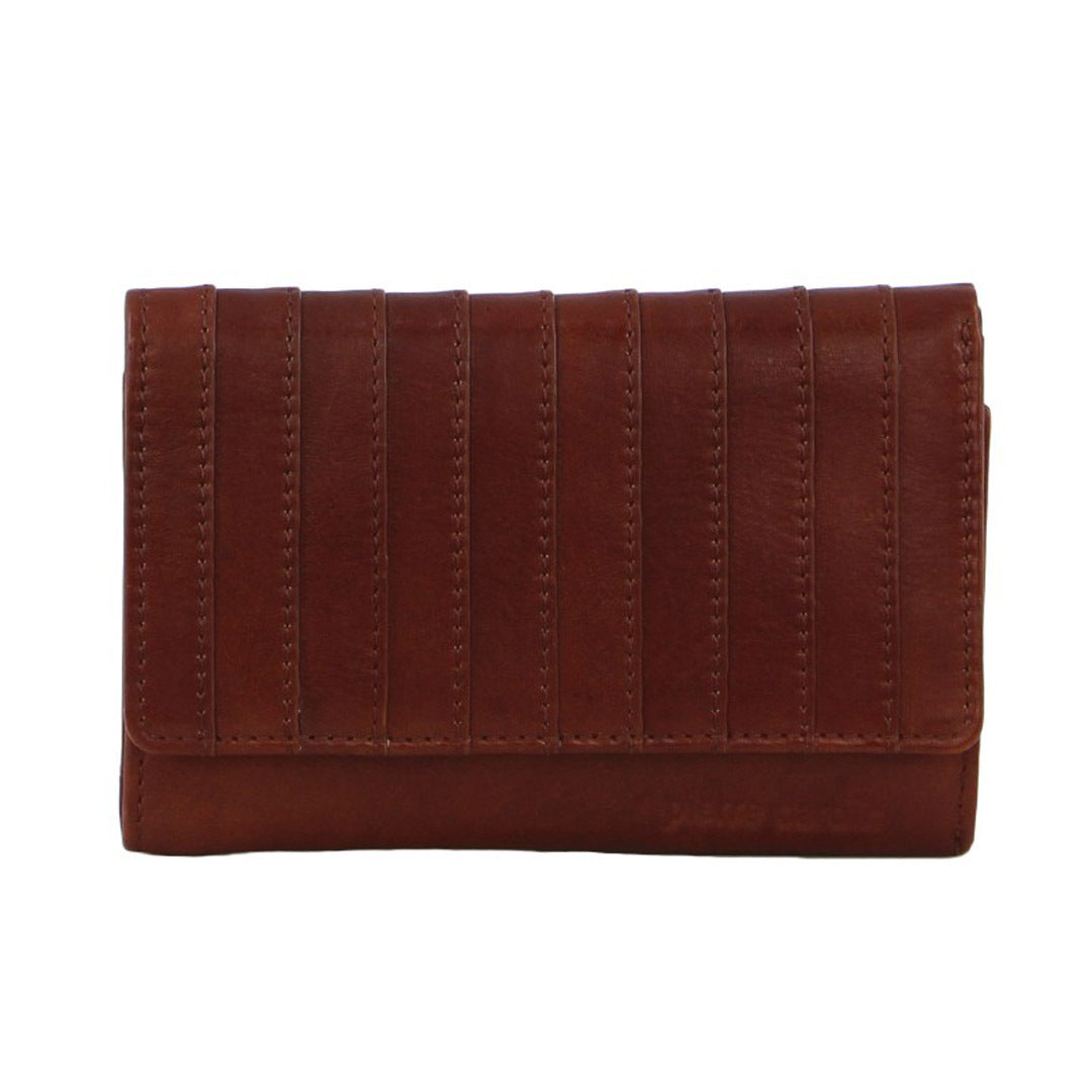 Pierre Cardin Womens Leather Wallet Stich Design Large Tri-Fold in Tan Brown-2