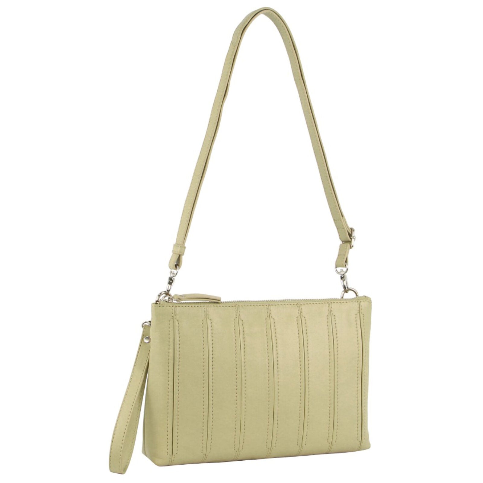 Pierre Cardin Womens Crossbody/Clutch Leather Bag in Sand-1