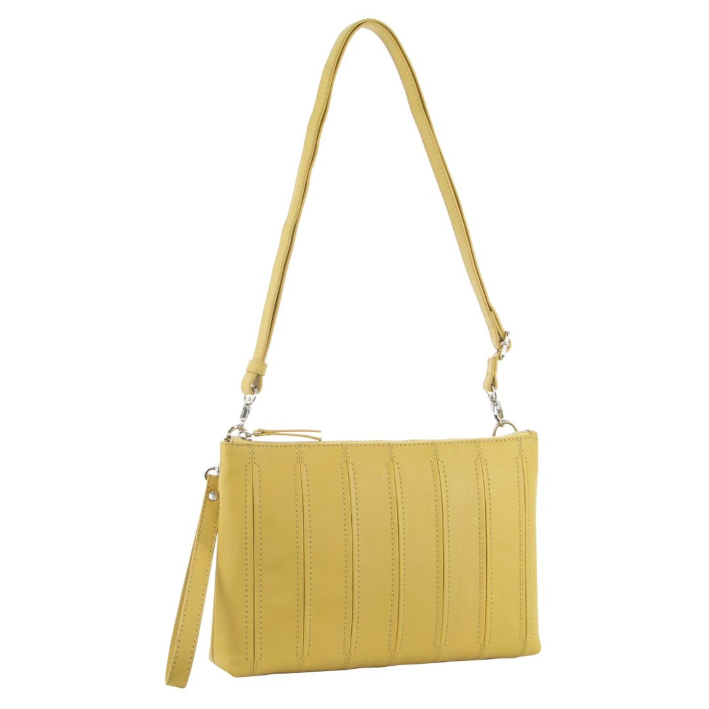 Pierre Cardin Womens Crossbody/Clutch Leather Bag in Yellow-1