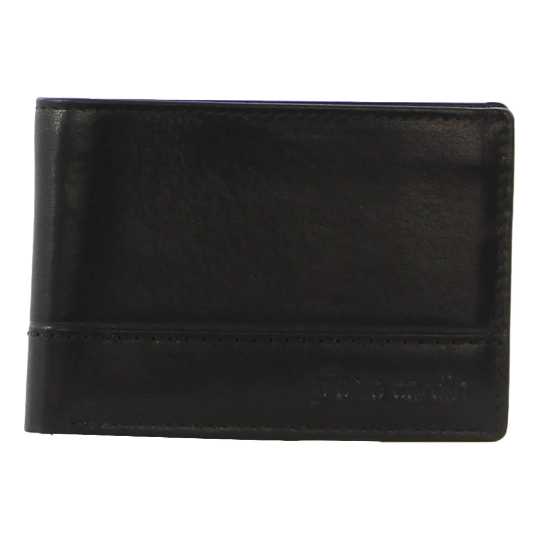 Pierre Cardin Mens Leather Wallet Slimline Bi-fold Credit Card Slots - Black-2