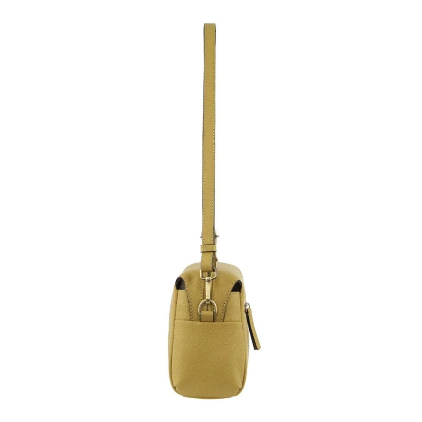 Pierre Cardin Ladies Leather Crossbody Bag Yellow Detachable Strap - Yellow-3
