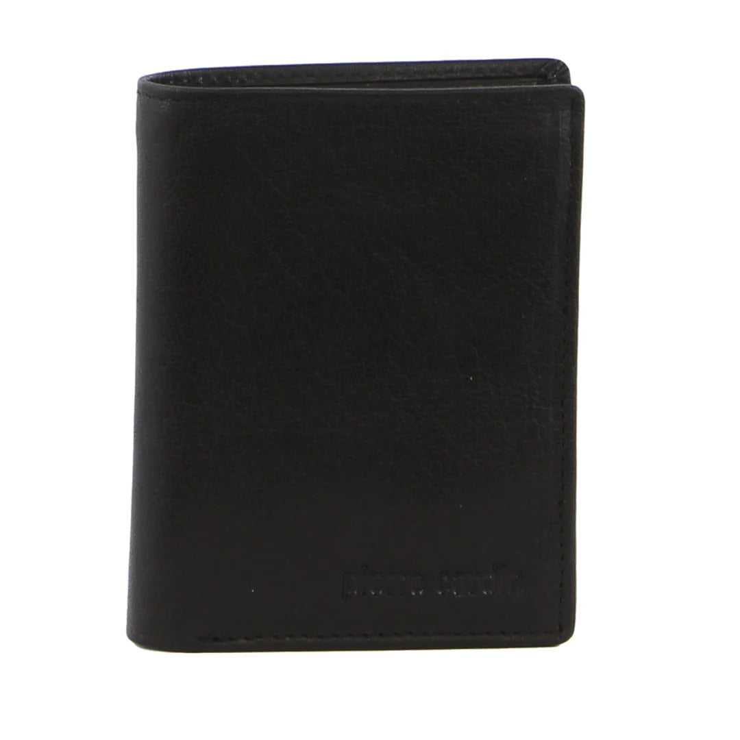 Pierre Cardin Mens Wallet Leather Tri Fold Credit Card Slots Slim RFID - Black-2