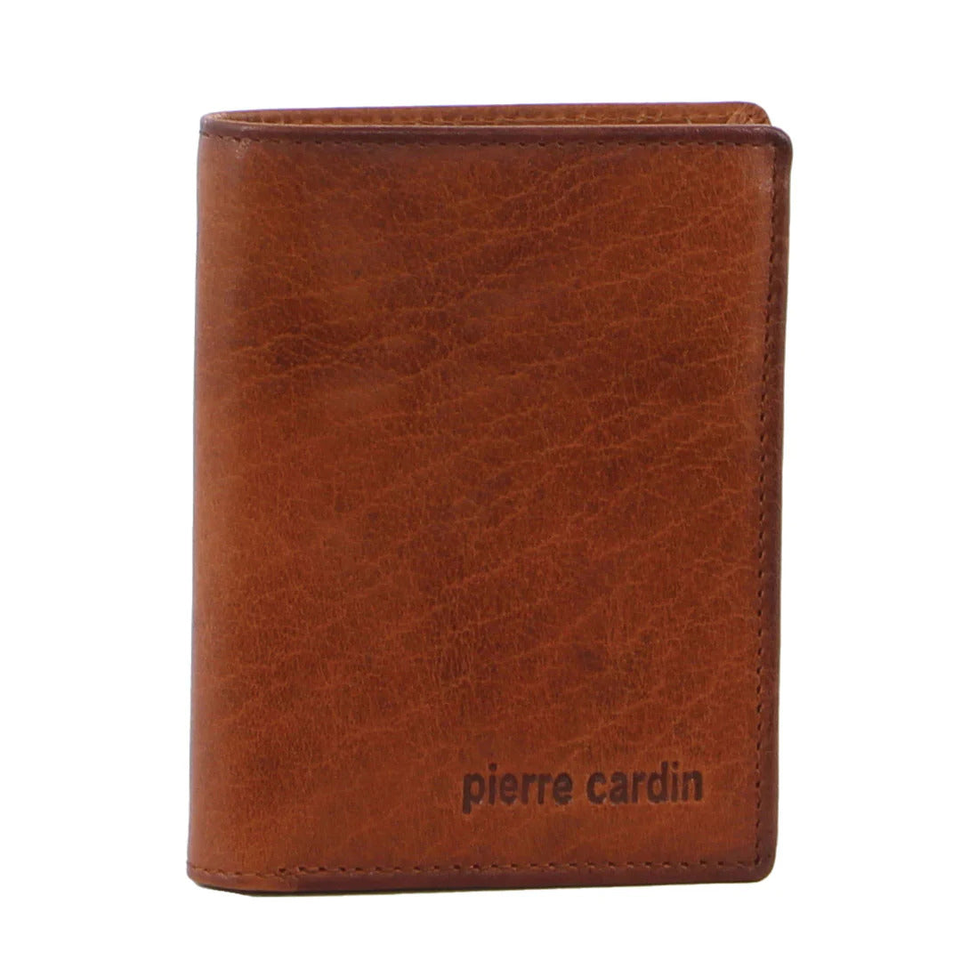 Pierre Cardin Mens Wallet Leather Tri-Fold Credit Card Slots Slim RFID - Tan-0