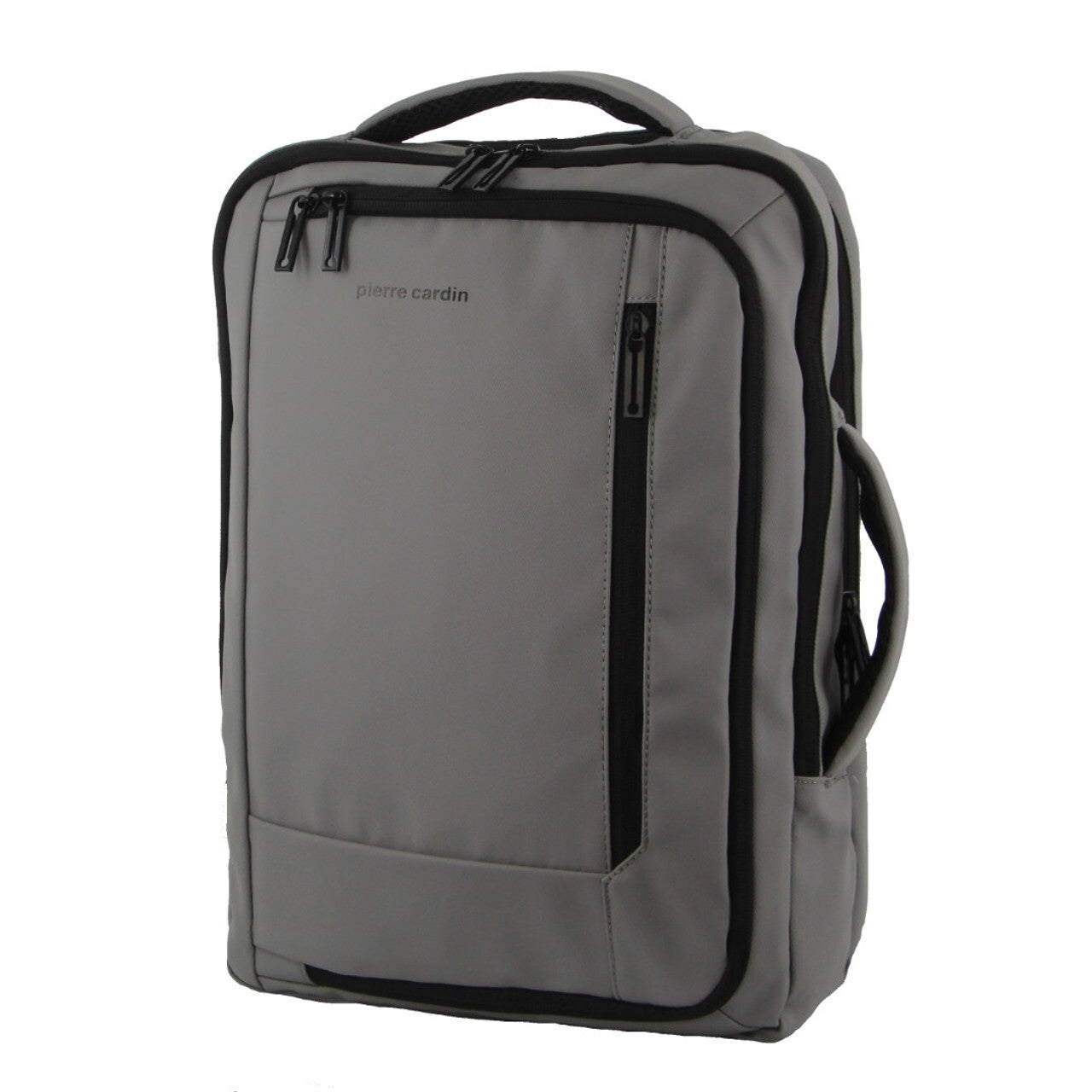 Pierre Cardin Mens 15" Laptop Travel Backpack Briefcase - Grey (Built-in USB Port)-1