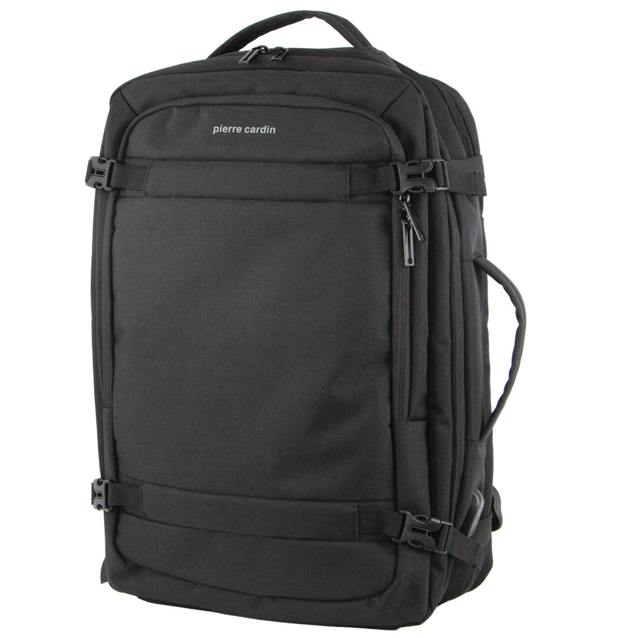 Pierre Cardin Mens Travel & Business 24L Backpack with Built-in USB Port - Black-0