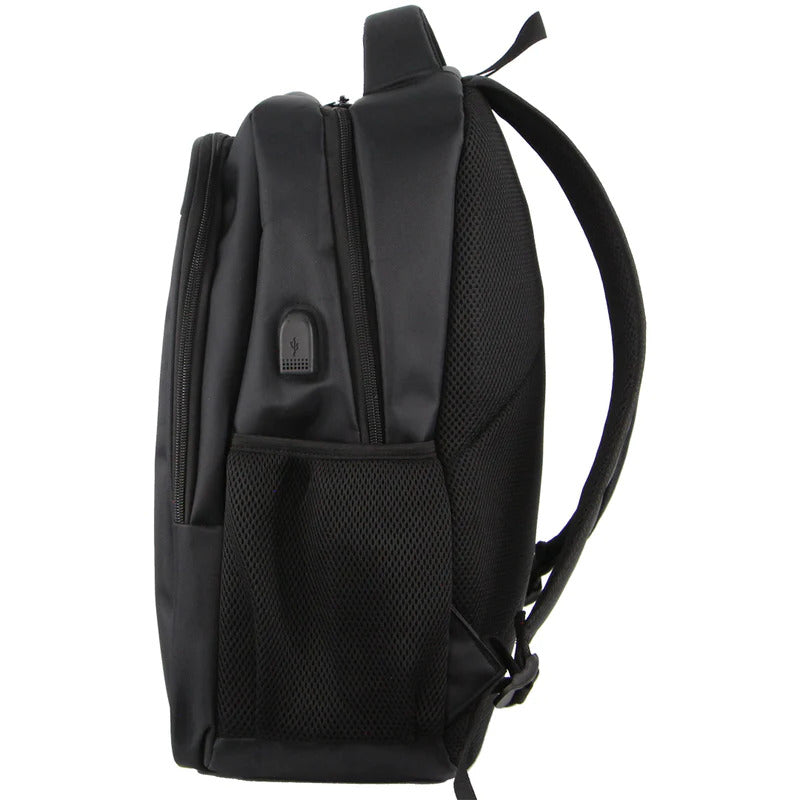 Pierre Cardin Mens Travel & Business Backpack with Built-in USB Port - Black