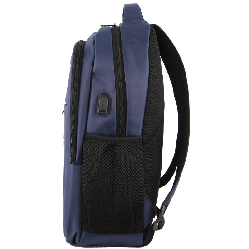 Pierre Cardin Mens Travel & Business Backpack with Built-in USB Port - Navy-2
