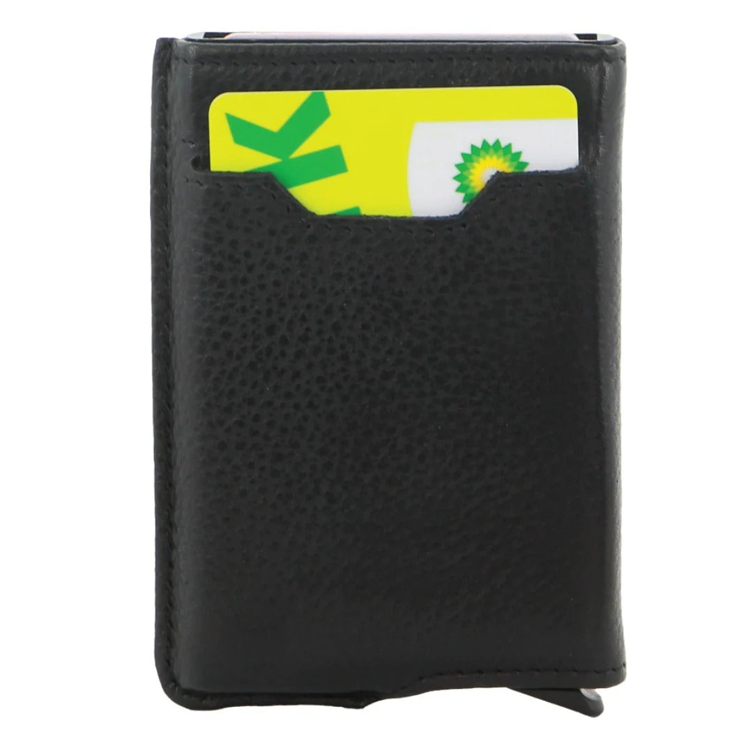 Pierre Cardin Leather Smart Slide Card Holder Tab Wallet RFID - Black-3