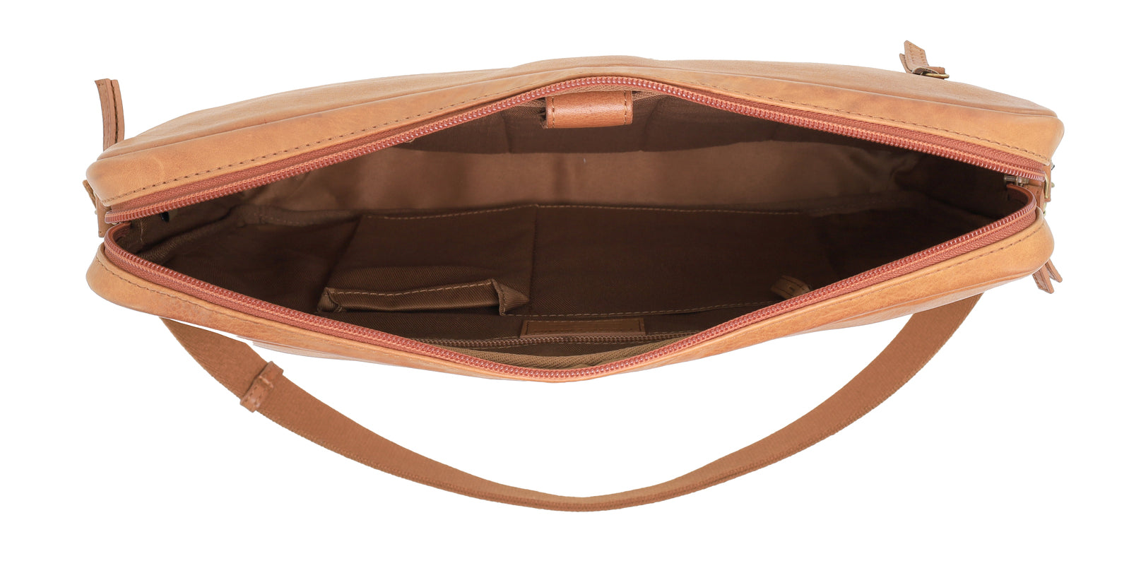 Pierre Cardin 13" Italian Leather 15" Laptop Computer Business Bag in Cognac-4
