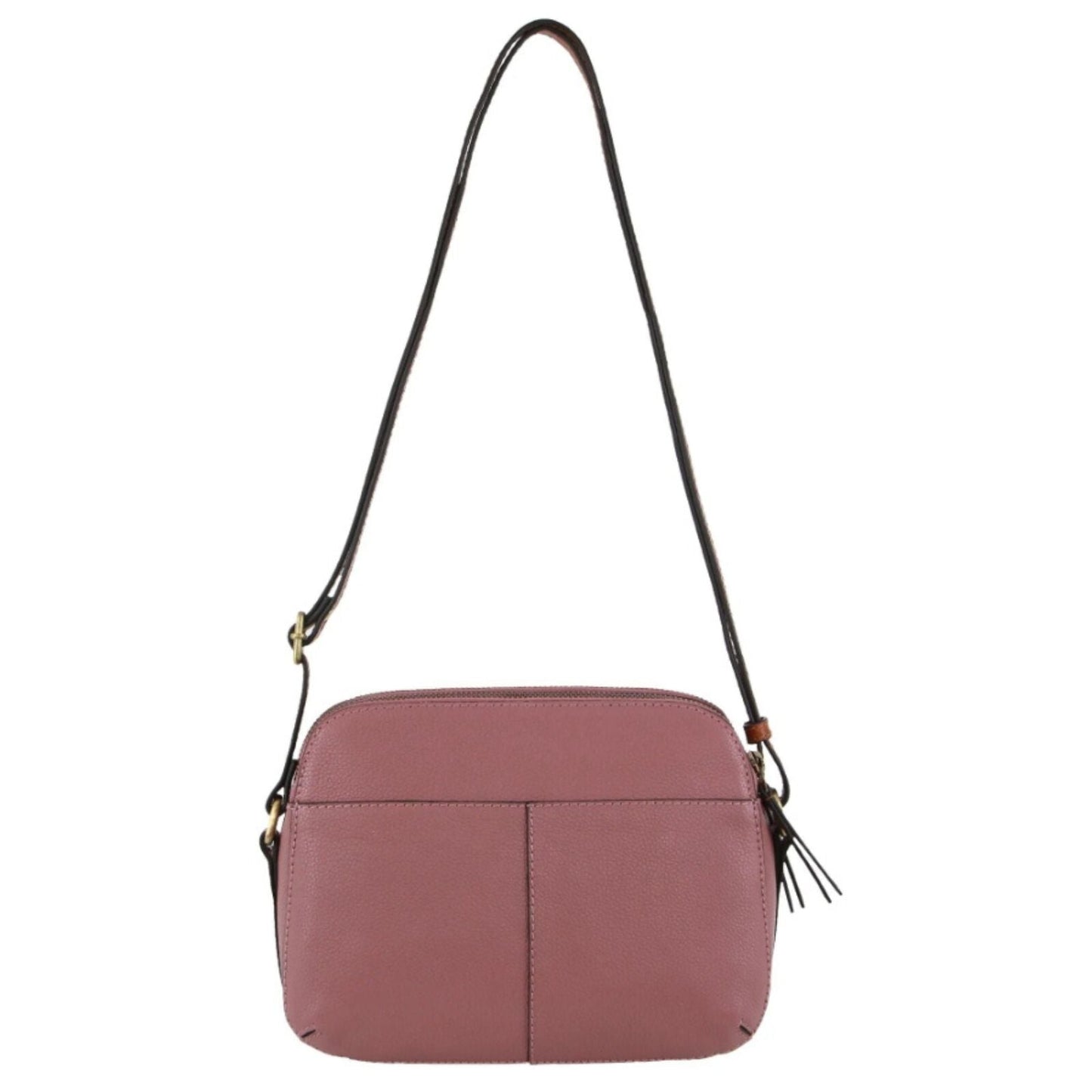 Pierre Cardin Leather Cross Body Bag Dual Zip Strap Shoulder Clutch in Rose