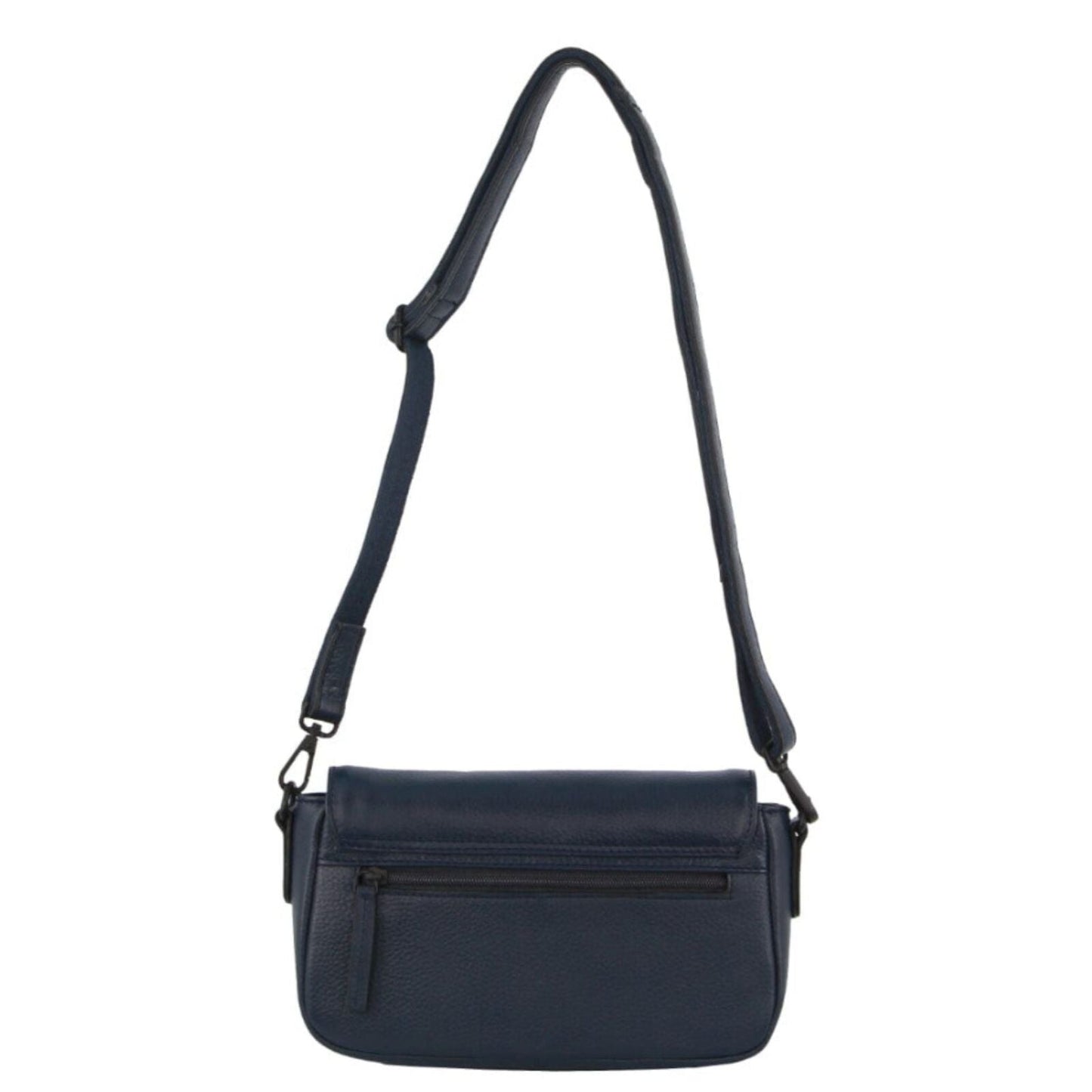 Pierre Cardin Leather Crossbody Bag Pleated Adjustable Detachable Strap - Navy-3