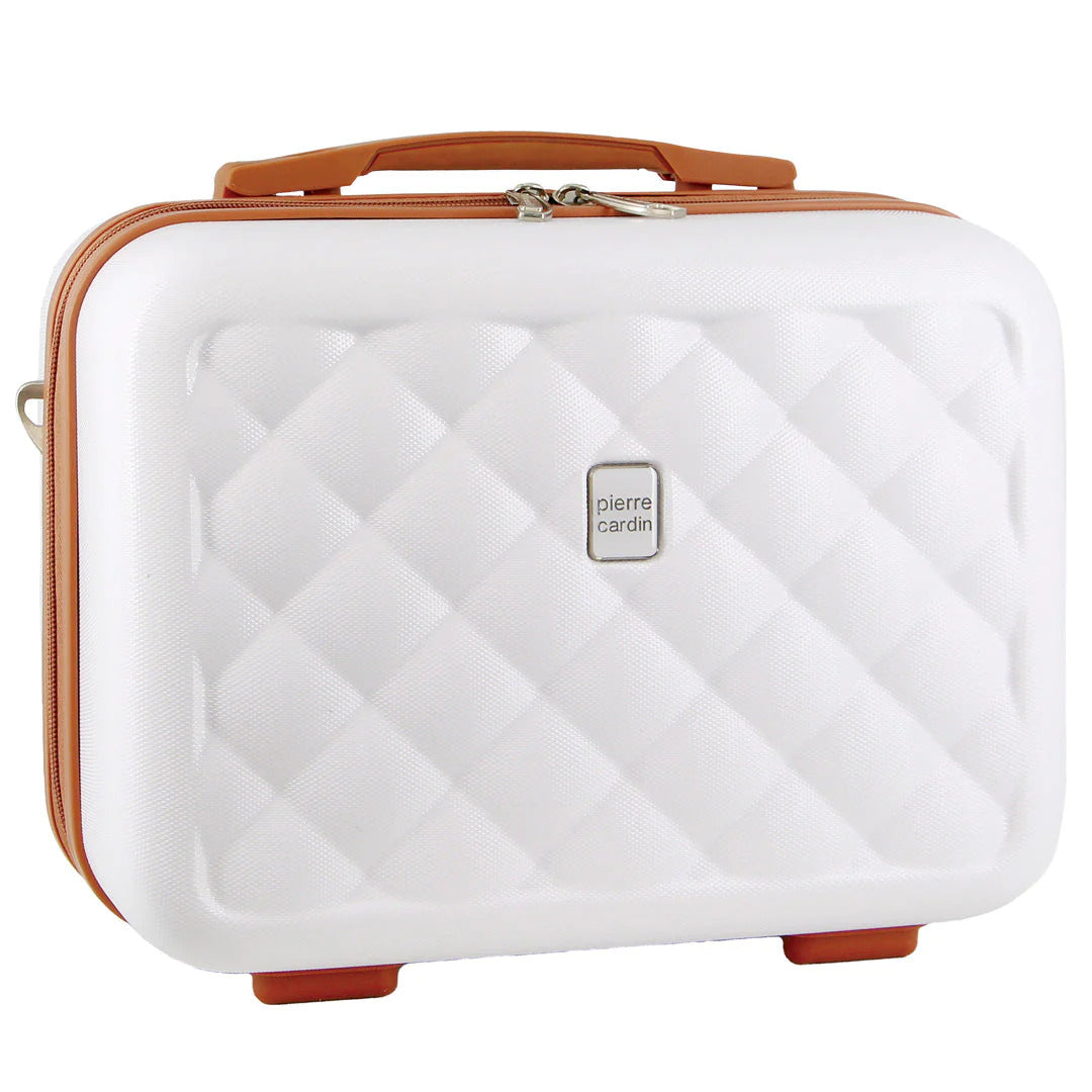 Pierre Cardin Beauty Case Hard Shell Makeup Cosmetic Organizer Travel - White-0