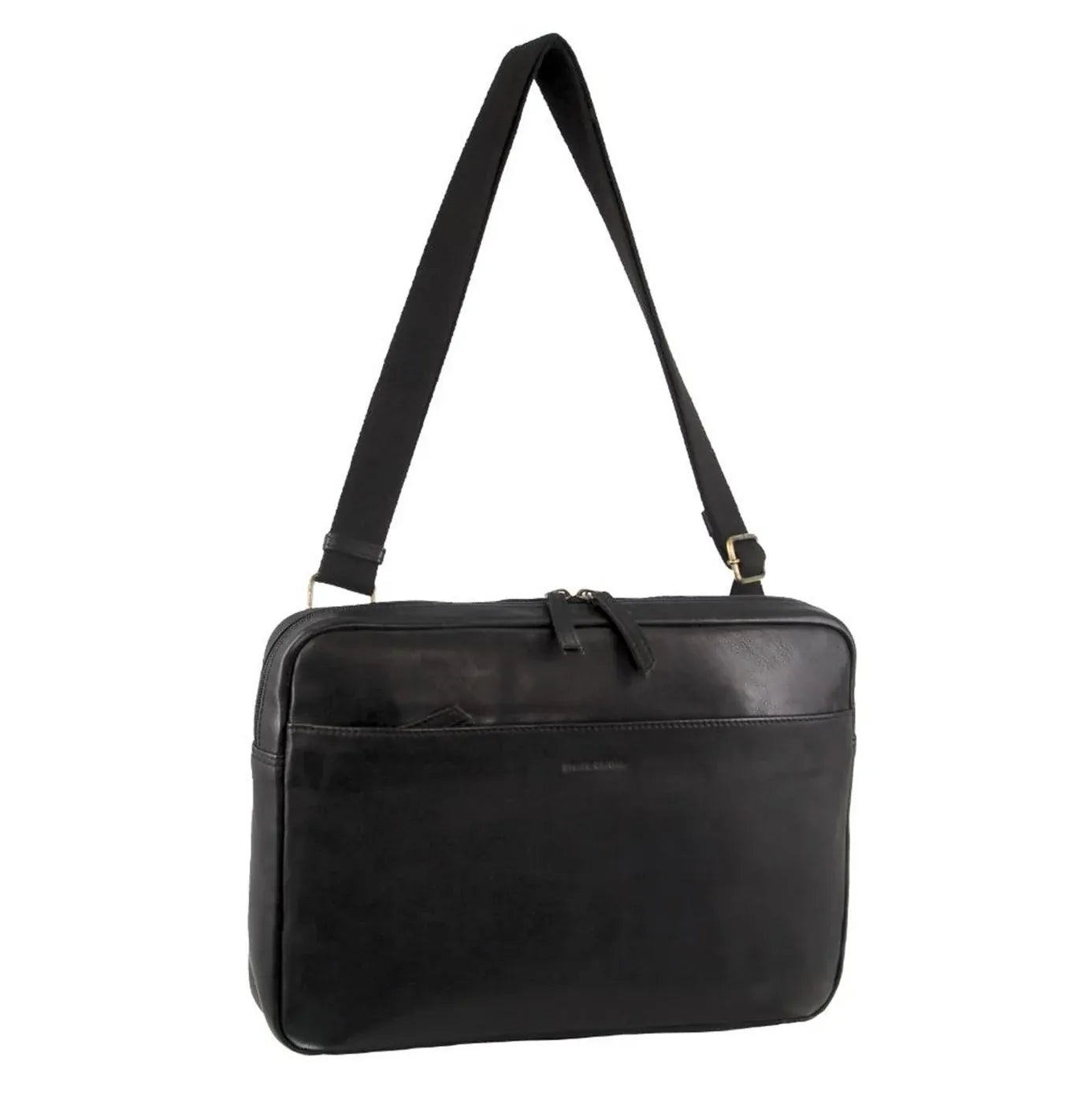 Pierre Cardin Mens Leather Business Laptop Comnputer Bag in Black-1
