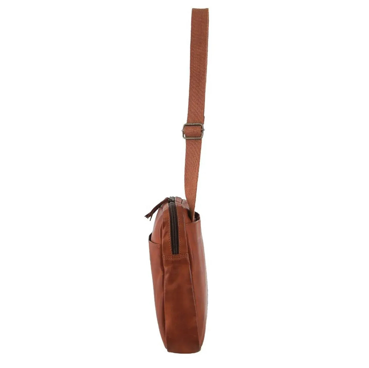 Pierre Cardin Mens Italian Leather Business Computer Laptop Bag in Cognac
