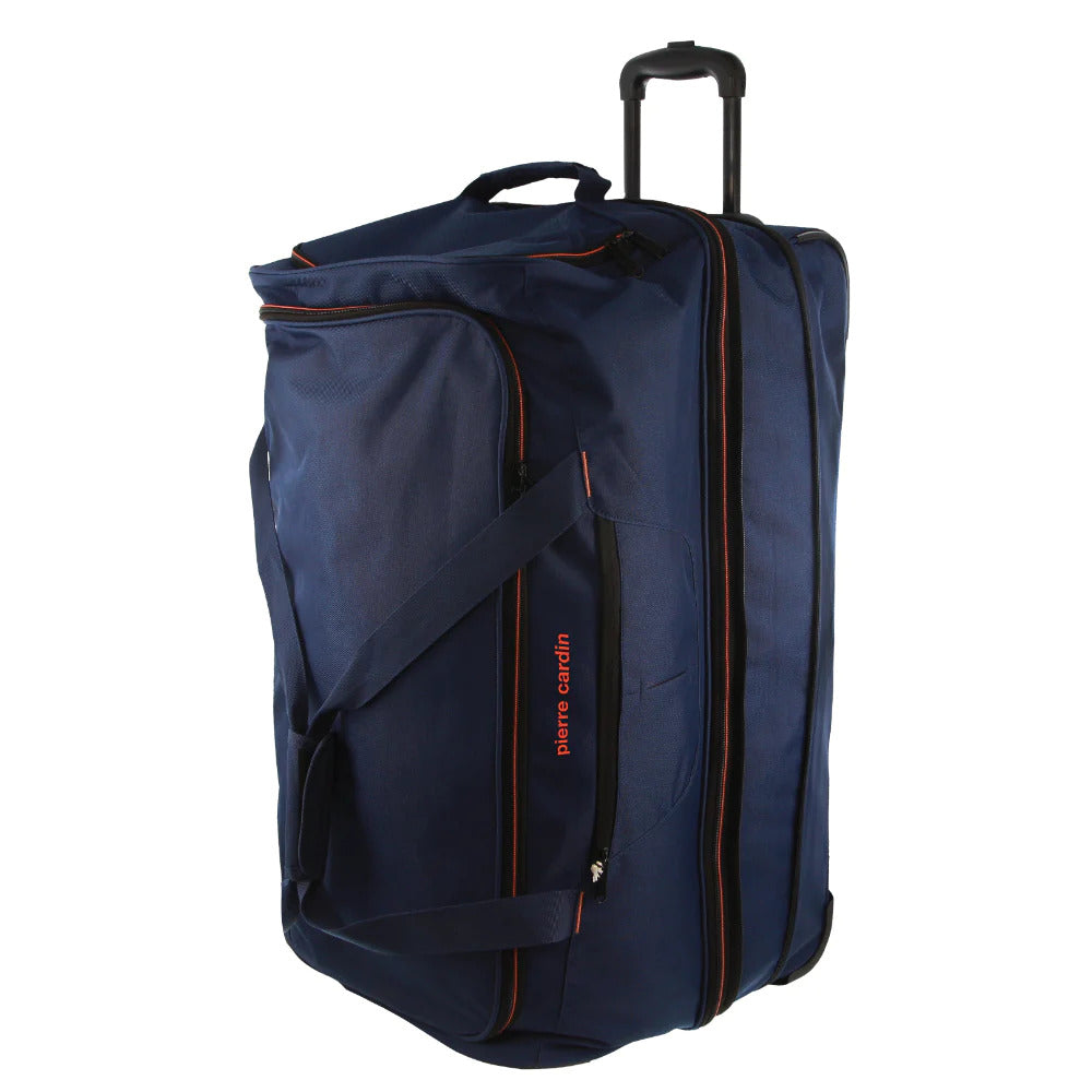 Pierre Cardin 82cm/168L Large Soft Trolley Wheeled Duffle Bag - Navy (Travel Suitcase)-0
