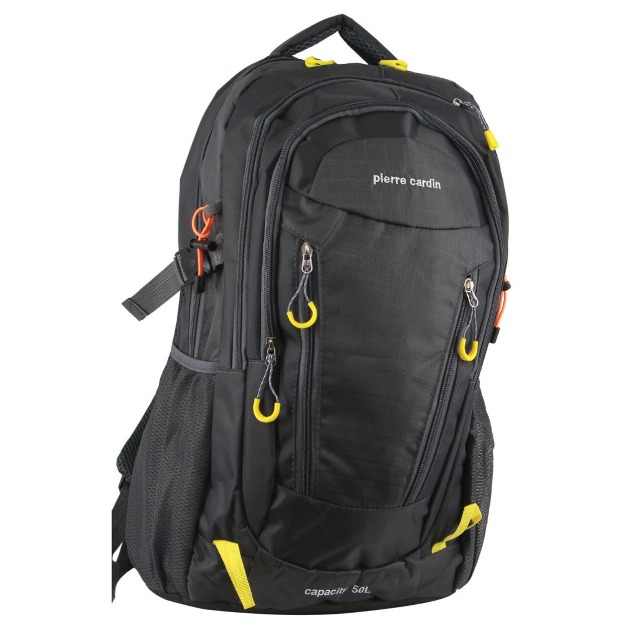 Pierre Cardin Mens Nylon Adventure Travel & Sport Large Backpack Bag in Grey/Black-1