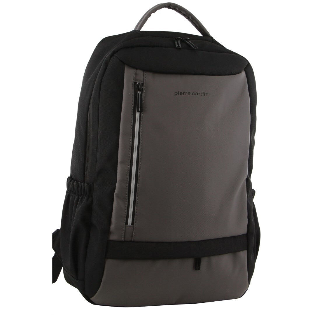 Pierre Cardin Travel & Business Backpack Bag w/ Built-In USB in Dark Grey-1