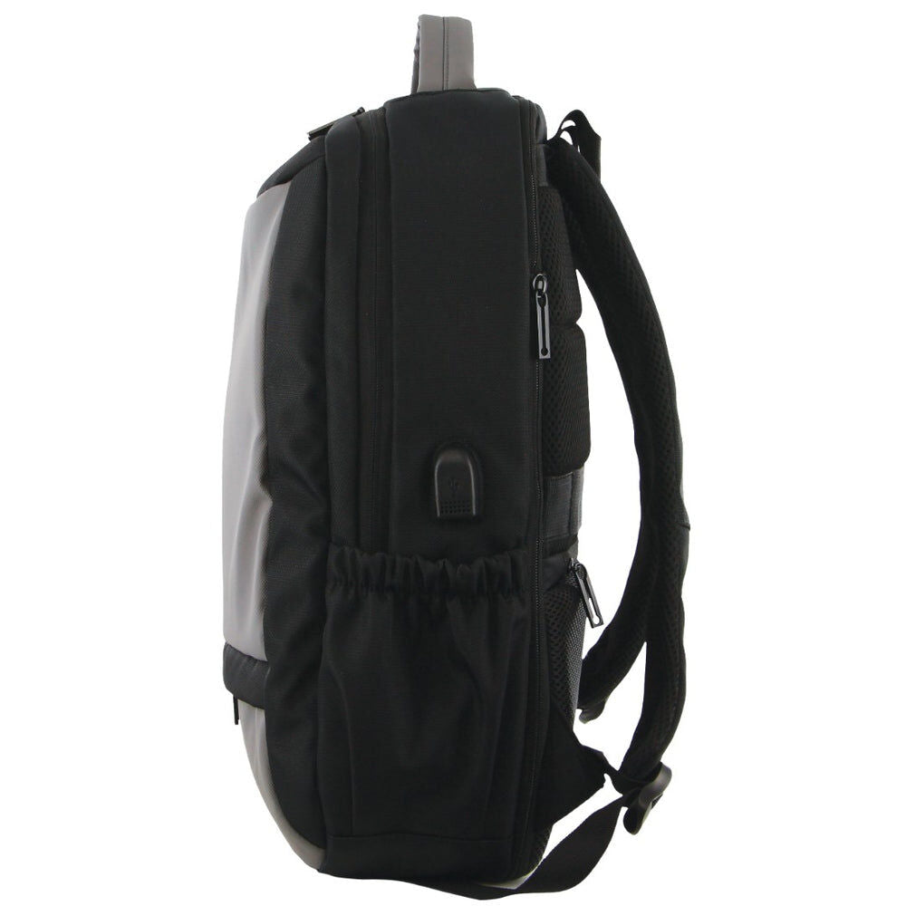 Pierre Cardin Travel & Business Backpack Bag w/ Built-In USB in Dark Grey-3