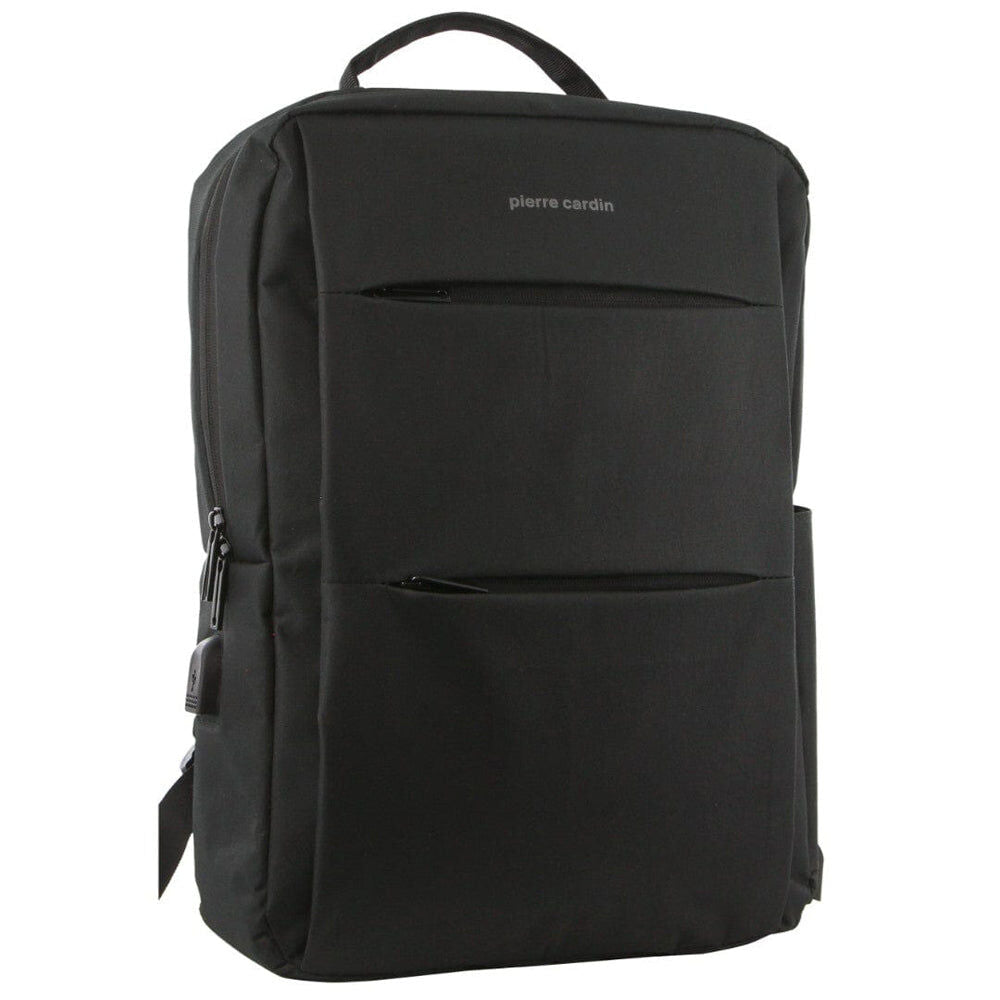 Pierre Cardin Travel & Business Backpack w/ Laptop Computer Sleeve in Black