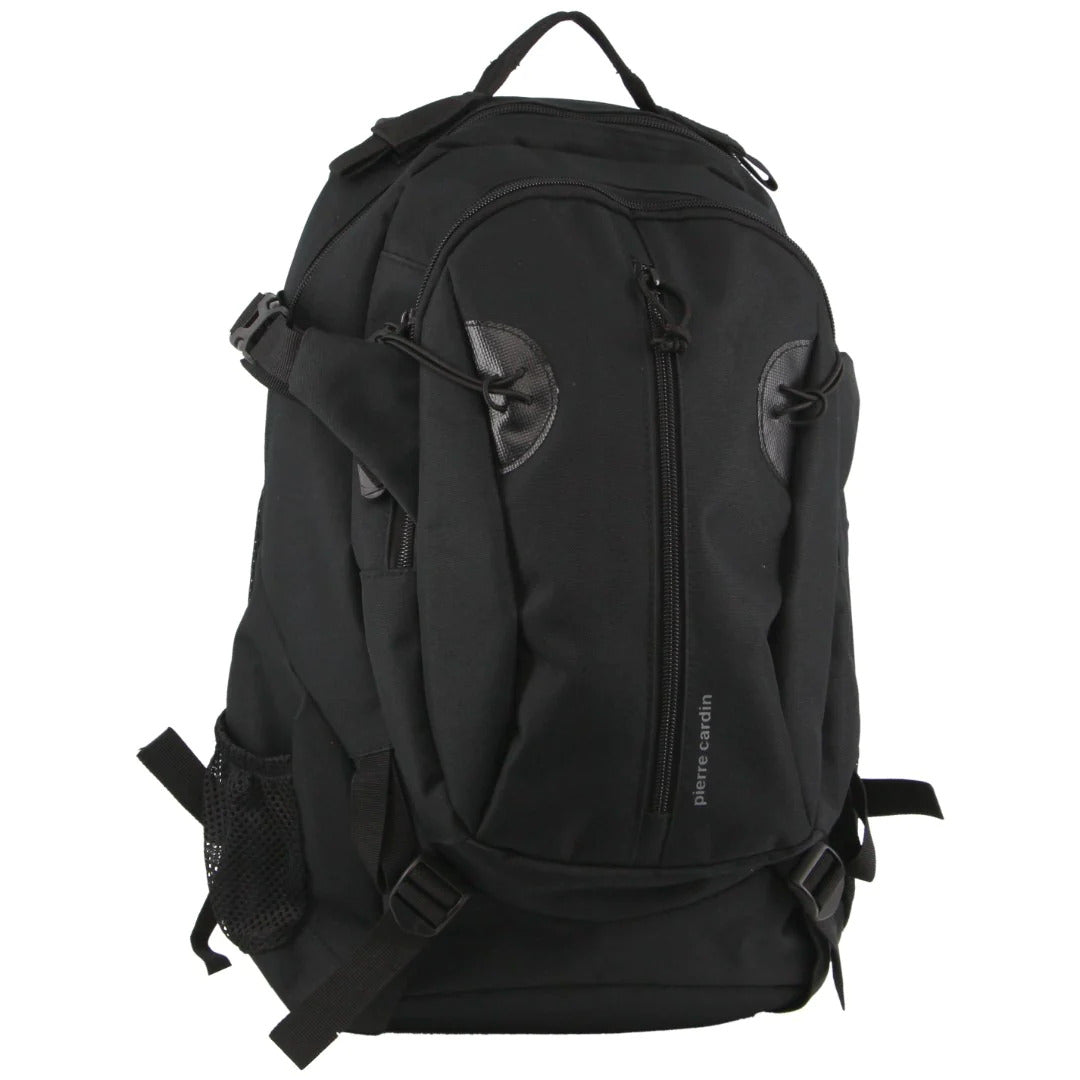 Pierre Cardin Mens Backpack Shoulder Bag Adventure Travel Casual Outdoor - Black-1