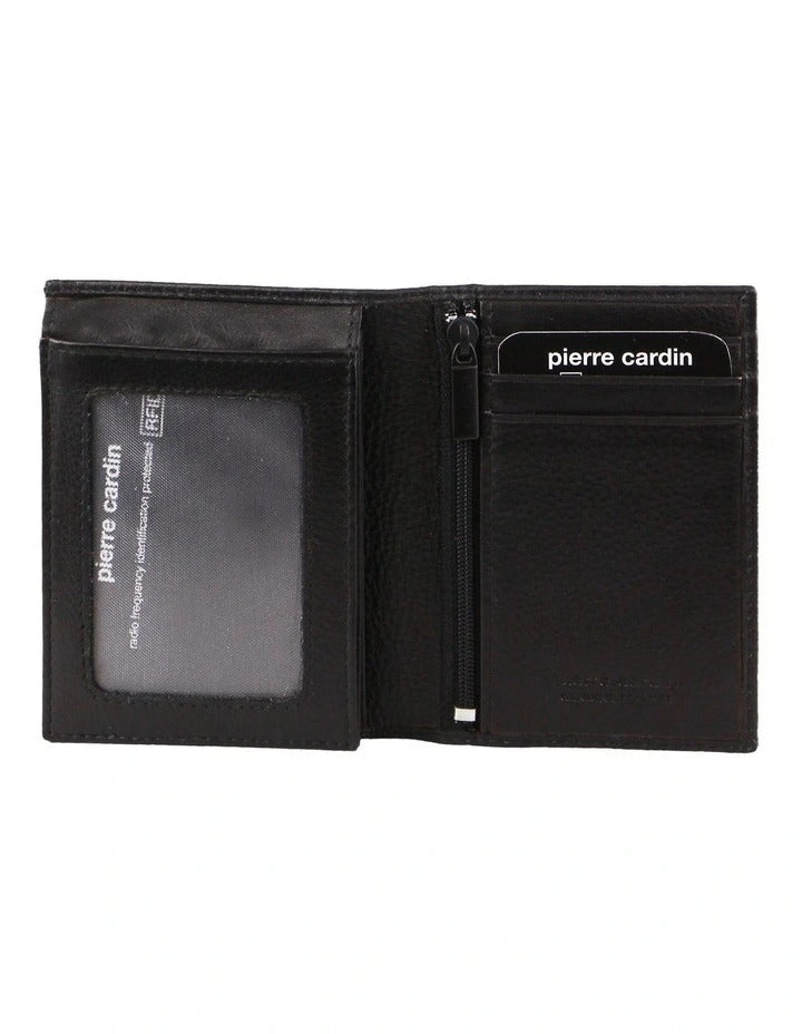 Pierre Cardin Mens Rustic Genuine Leather Wallet RFID in Black-1