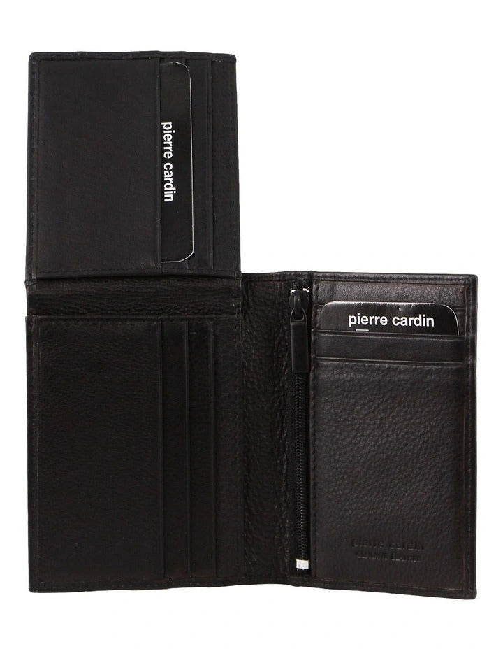 Pierre Cardin Mens Rustic Genuine Leather Wallet RFID in Black-2