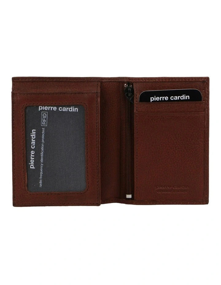 Pierre Cardin Mens Rustic Genuine Leather Wallet RFID in Brown-0