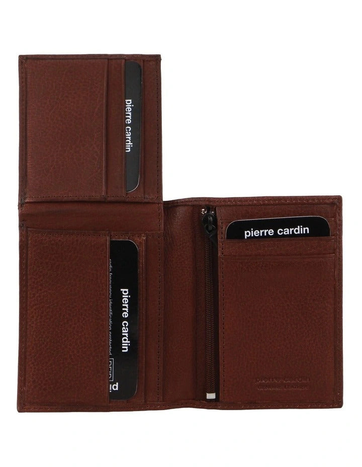 Pierre Cardin Mens Rustic Genuine Leather Wallet RFID in Brown-2