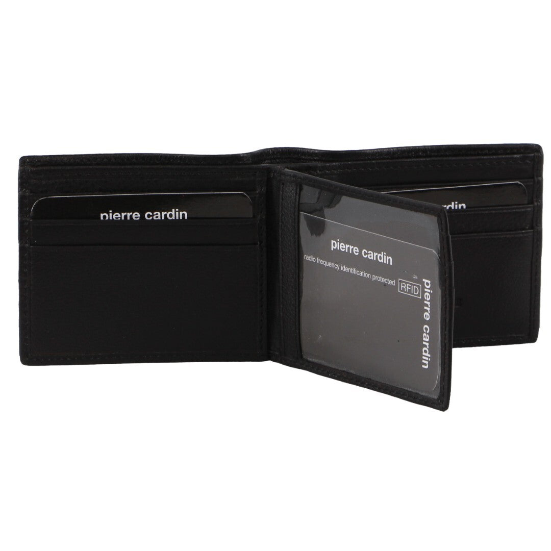 Pierre Cardin Mens Leather Bi-Fold Wallet w/ RFID Protection in Black-1