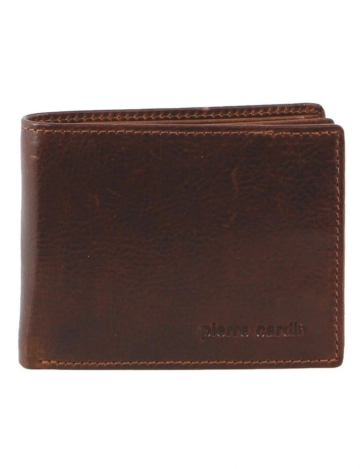 Pierre Cardin Mens Leather Bi-Fold Wallet w/ RFID Protection - Brown-3