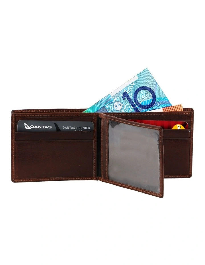 Pierre Cardin Mens Leather Bi-Fold Wallet w/ RFID Protection - Brown-2