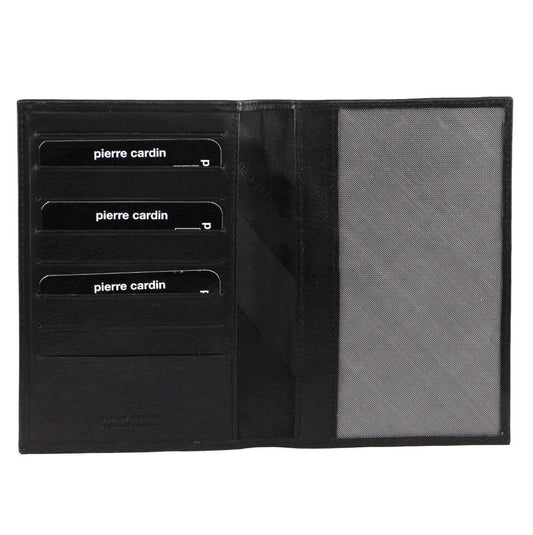 Pierre Cardin Leather Passport Holder Cover Wallet w/ RFID Protection - Black-0