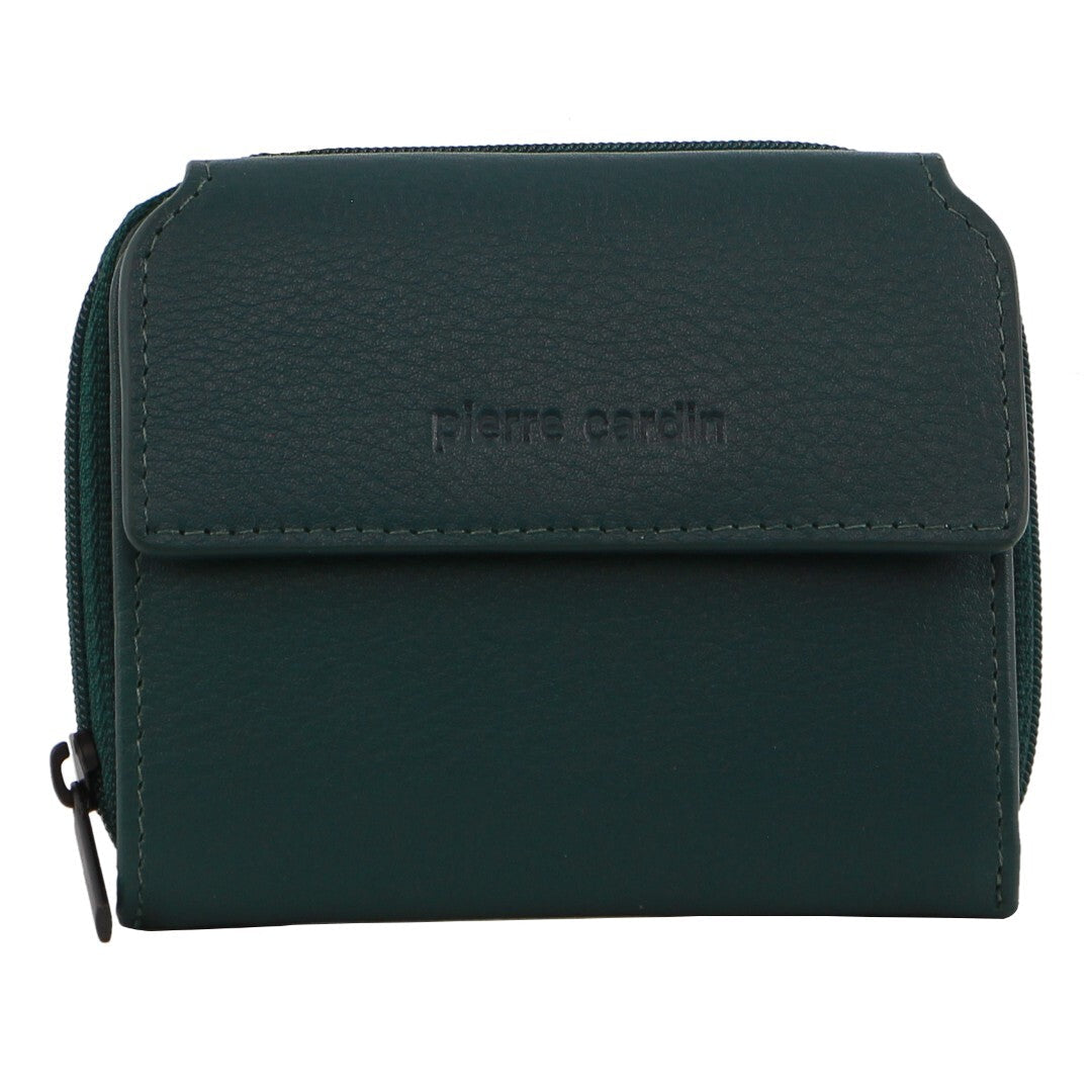 Pierre Cardin Leather Ladies Tri-Fold Tab Zip-Around Wallet - Zirkon-0