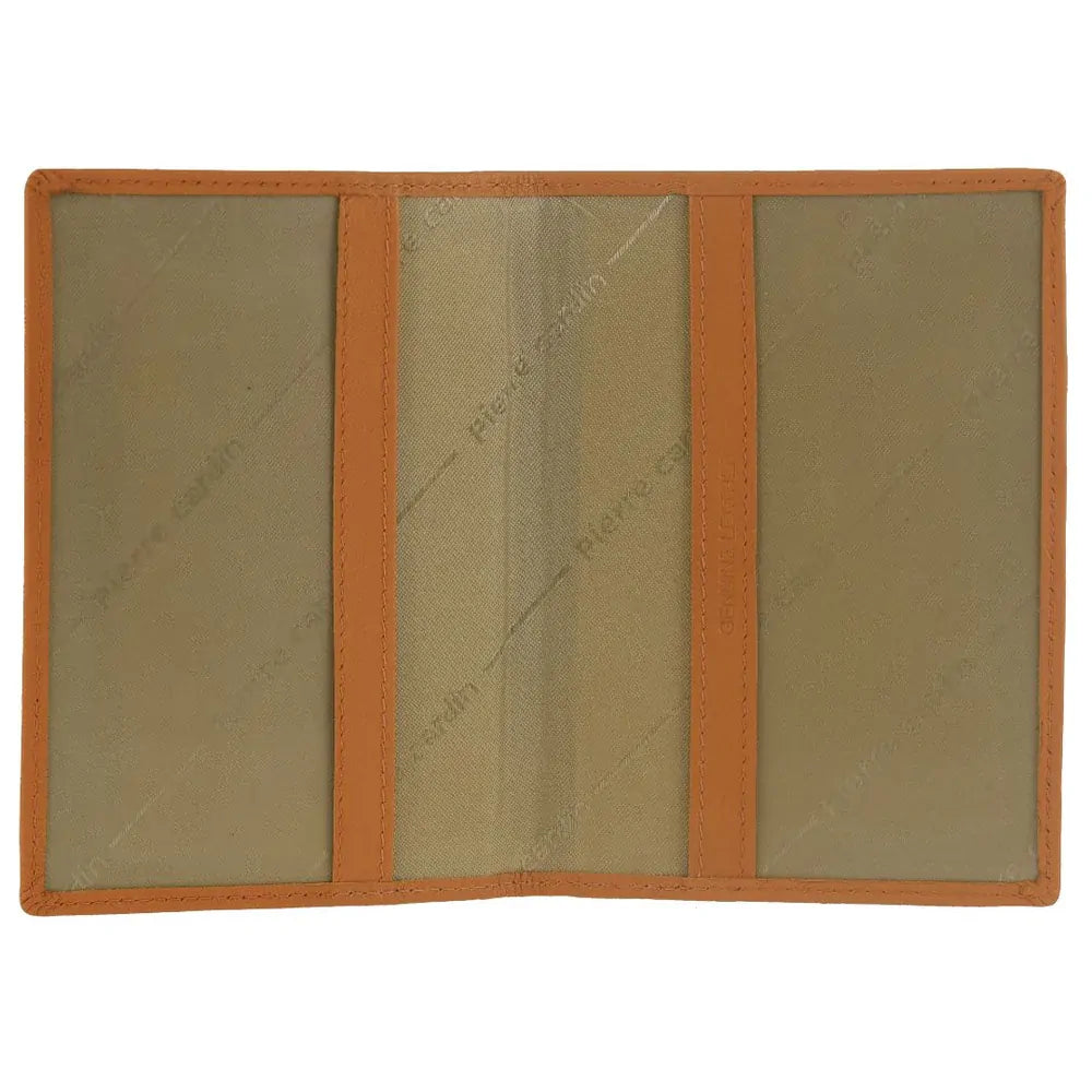 Pierre Cardin Leather Passport Travel Wallet Cover in Apricot Orange