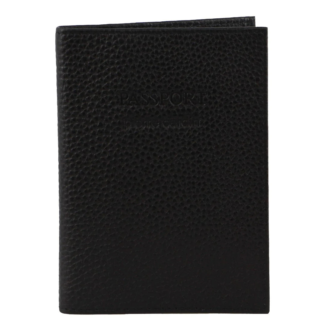 Pierre Cardin Slim Leather Passport Wallet Holder RFID Case Cover - Black-0