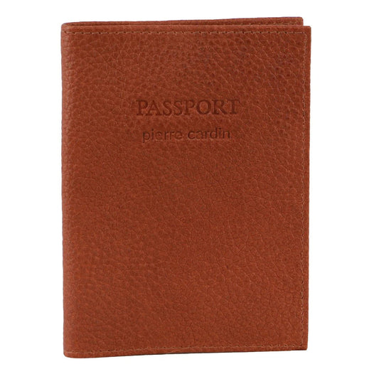Pierre Cardin Slim Leather Passport Wallet Holder RFID Case Cover - Cognac-0