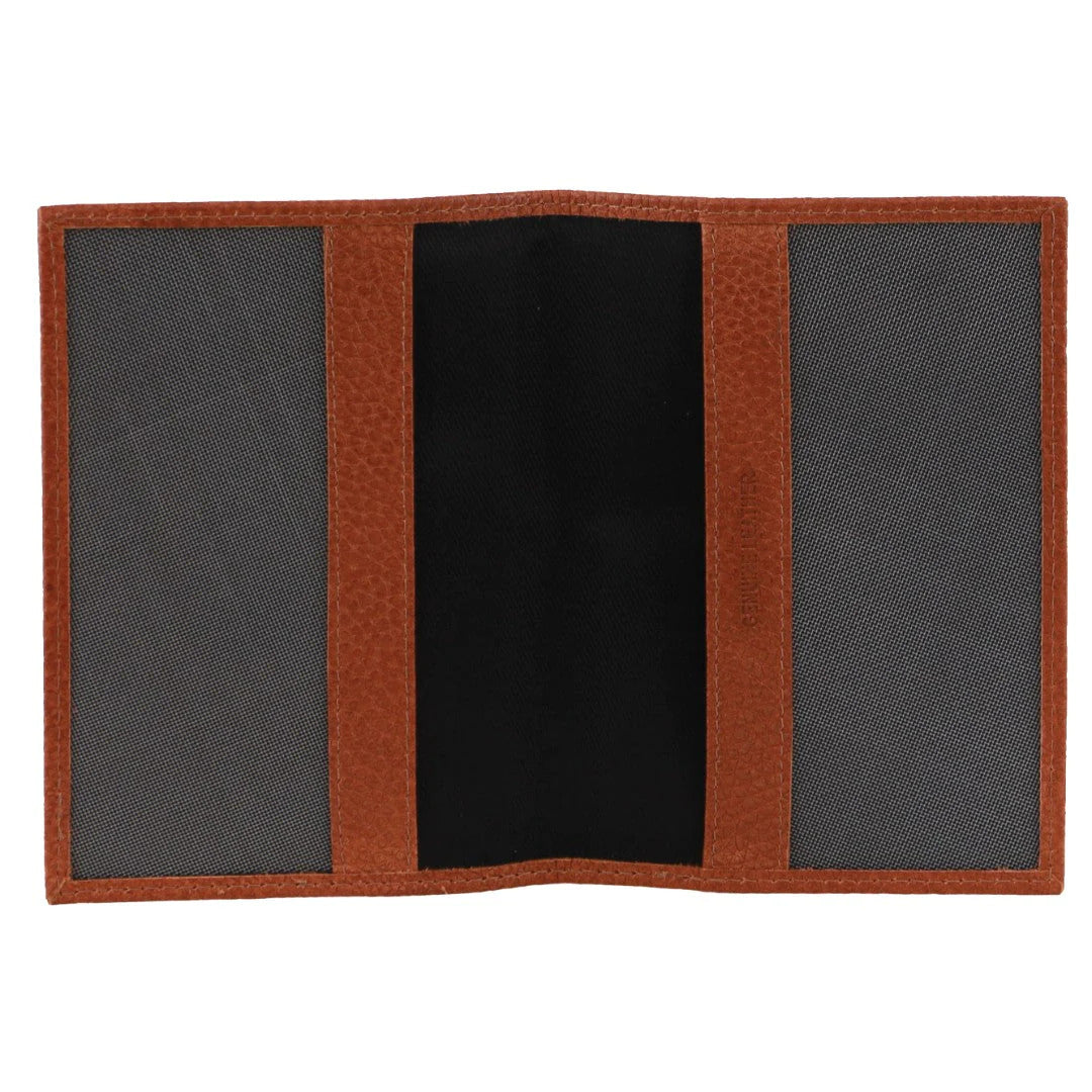 Pierre Cardin Slim Leather Passport Travel Wallet Holder RFID Case Cover - Cognac