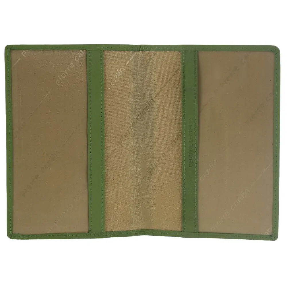 Pierre Cardin Leather Passport Travel Wallet Cover in Leaf Green
